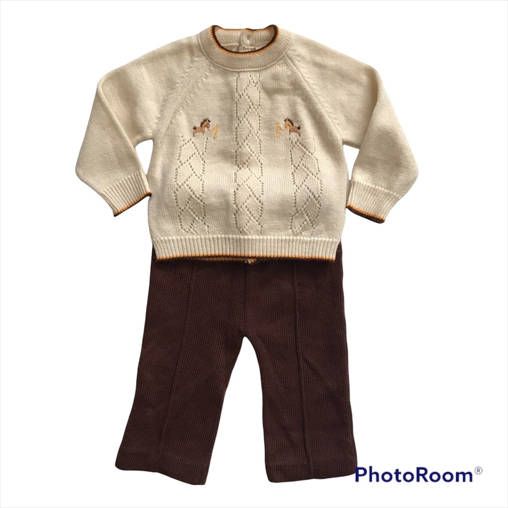 Vintage Infant Boys 2-Piece Sweater & Pant Set